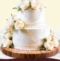 Two-tier floral cake